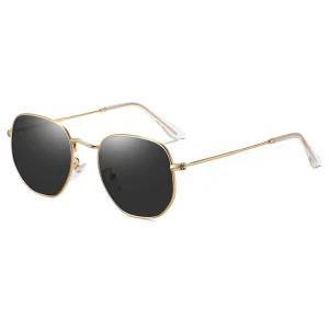 Superhot Eyewear 54500 Hexagonal Sun Glasses Round Metal Shades Men Women Fashion Polarized Sunglasses