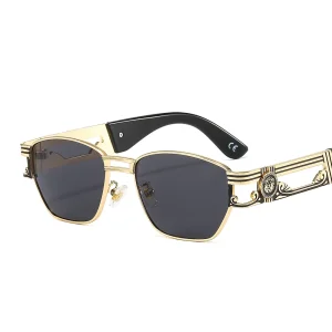 High Quality Retro square 2022 New Unisex lion Head Sunglasses Man Luxury Brand Ray Band Sunglasses Metal Vintage Sunglasses